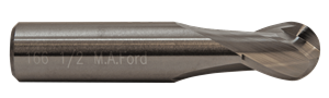 M.A. Ford TuffCut® GP 2 Flute Ball Nose End Mill, Stub Length